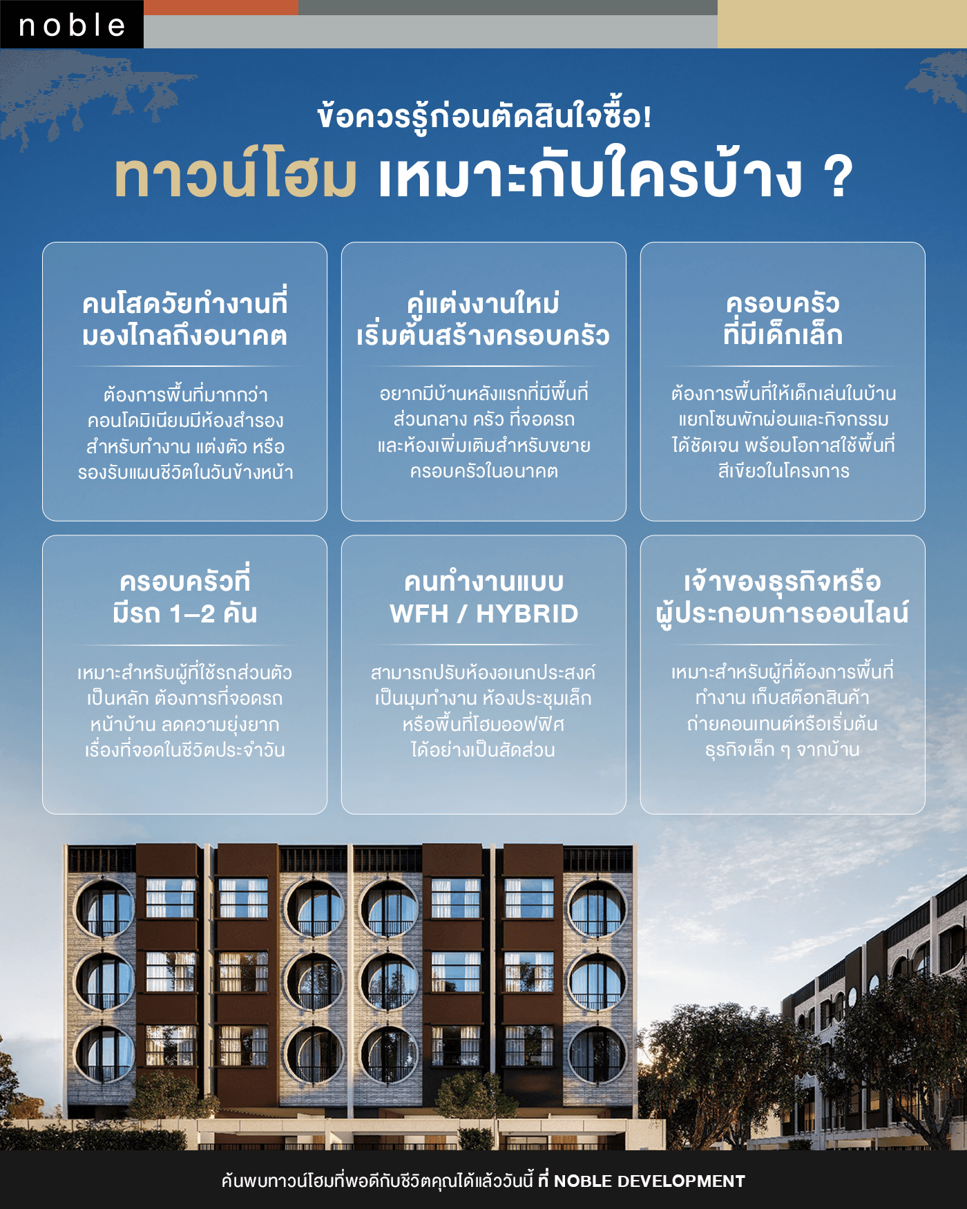 ทาวน์โฮมเหมาะกับใคร ? ไขคำตอบสำหรับคนอยากมีบ้าน