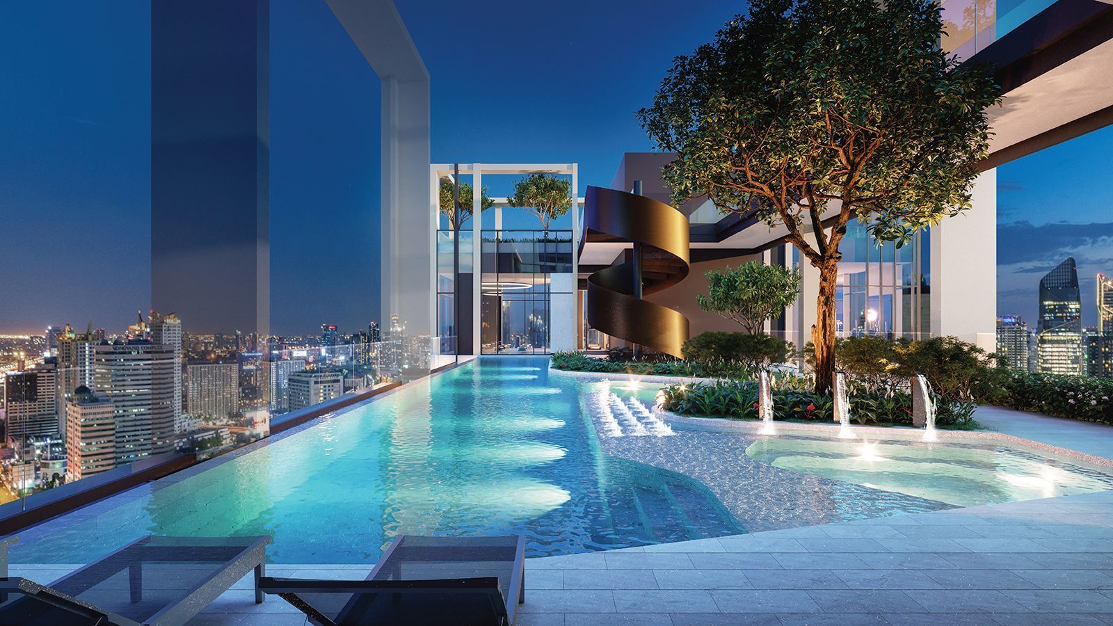 สระว่ายน้ำ Infinity Pool ในโครงการคอนโด Luxury